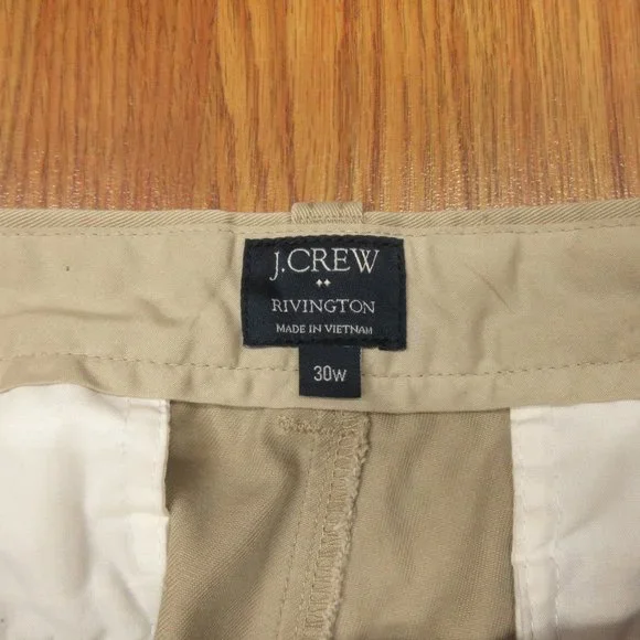 J.CREW RIVINGTON SHORTS 100% COTTON TAN Sz 30 - Picture 2 of 3